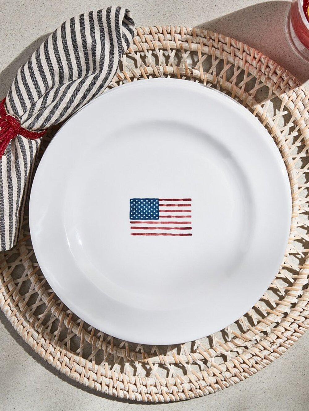 NEW Pottery Barn Cabana Americana Salad Plates S/4